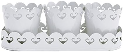 THE YELLOW DOOR Flower Pots Planters With Tray Plant Holder Garden Home Decor White Set of 3