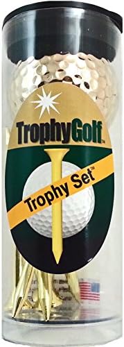 TROPHY GOLF Set 1 Golf Ball and 6 Tees, Gold