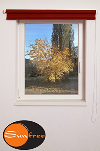 Klemmfix Rollo ohne Bohren Verdunklungsrollo – hier in 102×240 Farbe: rot – von Sunfree / Klemmträger Rollo / Rollo verdunkelnd / Verdunkelung Rollo mit Klemmträgern - 2
