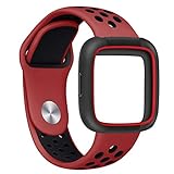 7Lucky Uhrenarmband Silikon, mode Armbänder, Ersatzband Smart Armbanduhr Gurt Handgelenk Armband Kompatibel für huawei honor 4 smart watch (rot)