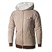 Produktbild LOLIANNI Männer Baumwollmantel Langarm mit Kapuze Tasche Verdickung Mantel Pullover Shirt Top Bluse Herren Jacke Winddicht Coat Mantel Winterjacke Mens Kapuzenjacke Hoodies