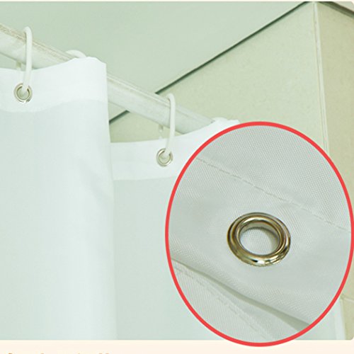 Eanshome Weiß Polyester Anti-Bakteriell Wasserdicht Verdickung Duschvorhang mit Duschvorhangringen - 2