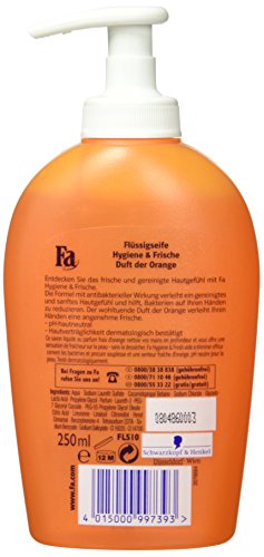 Fa Flüssigseife Hygiene & Frische, Duft der Orange, 250 ml - 2