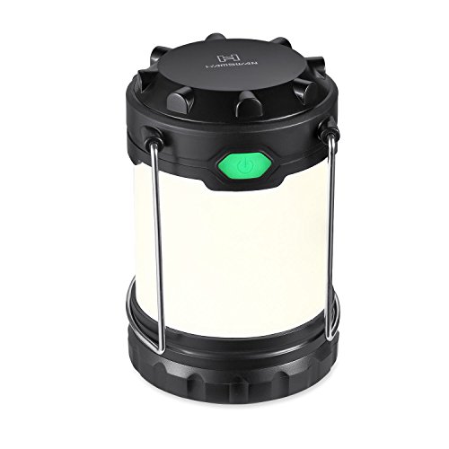 [Sonderangebot] HAMSWAN HB-09 2x LED-Camping tragbare AugenschutzLampe kampierende Laterne Außenleuchte drei Licht-Modi Doppel Batterie-Behälter für Wandern, Camping, Notfall, Ausfälle, Nachtlicht, Gartenlaterne usw schwarz [Energieklasse A+] - 7