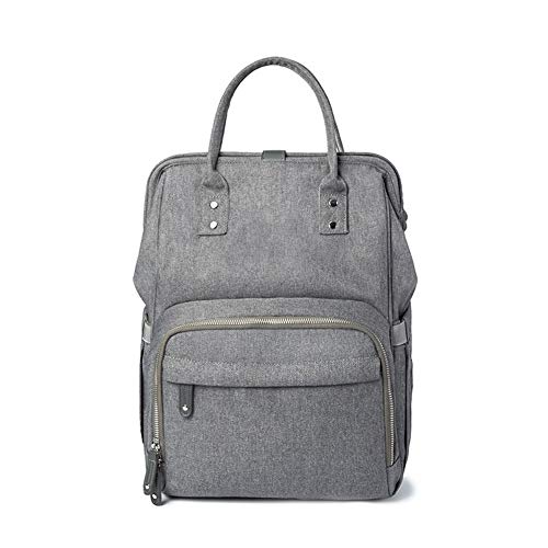 Preisvergleich Produktbild HUATINGRHBA Baby Wickeltasche Rucksack, geräumiges Design, Ersatzkissen, isolierte Kühltasche, zum Aufbewahren von Flaschen, Kinderwagengürtel, Gray