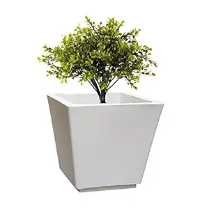 YUCCABE ITALIA Microfiber Planter, Off-white, Standard