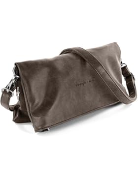 Abendtasche Umhängetasche braun Kunstleder Clutch Damen Handtasche Jennifer Jones OTJ800N