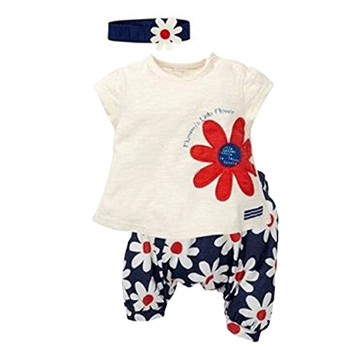 Etosell Newborn Baby Clothes Girls Tops+Shorts+Headband Outfits Sets