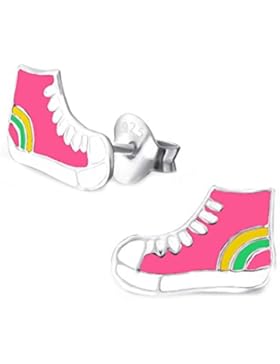 SL-Silver Kinder Ohrringe pinker Turnschuh 925 Silber in Geschenkbox