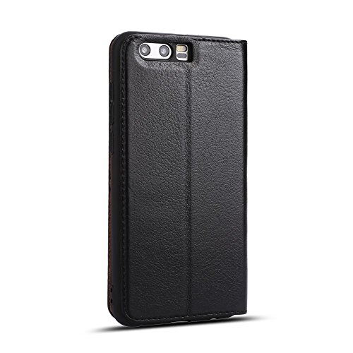 DWaybox Honor 9 Leder H  lle Foldable Stand Feature mit View Window Folio Schutzh  lle Slim Luxury Echt Leder H  lle f  r HUAWEI Honor 9 5 15 Inch  Bl