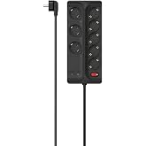 8-Piece Current Protected Socket,1.5M,Black