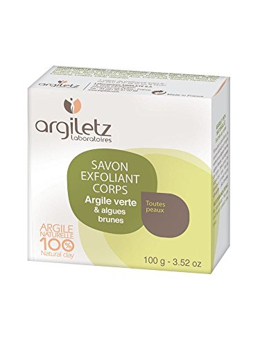 Argiletz Green Clay Exfoliating Body Soap 100g[Amazon-developed Certification] Compact by Design
