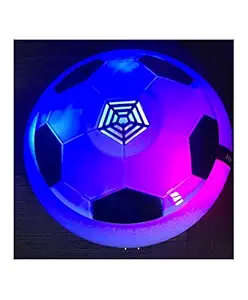Wheezy Floating Soccer Ball for Toddlers & Kids with Flashing LED Lights for Smooth Surfaces New Football Toy, Battery Operated Air Hovering Disk for Boys & Girls, (Multi-Coloured) (Pack of 1)