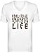 Produktbild Reality is The Anchovy on The Pizza of Life V-Neck T-Shirt für Männer - 100% Weiche Baumwolle - Benutzerdefinierte Bedruckte Herrenbekleidung Large
