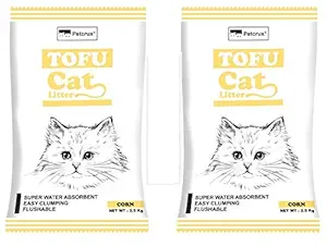 Petcrux Exclusive Organic Tofu Cat Litter 6L = 2.5 Kg (Corn(origal), Pack of 2 - Total 5 Kg)