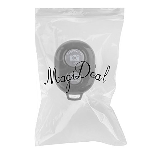 MagiDeal Pulsante di Scatto Remoto Bluetooth Monoposto Stick Selfie per Cellulare Android iPhone iPad Tablet - Nero