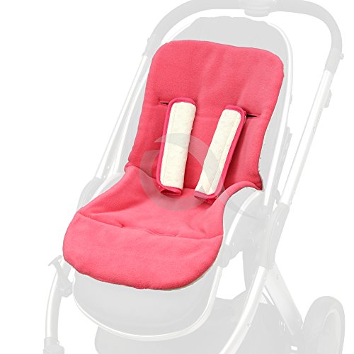 Reversible Pushchair Liner / pram INSERT & matching strap harness covers Universa setl (pink/ cream)