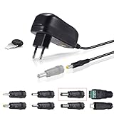Extendida aplicaciones - este adaptador de CA con Tips de multi de voltage, multi, puede aplicar para la mayoría de dispositivos, que la Voltaje de 3 V hasta 12 V es eficiente. como algunos presupuesto electrónica, router, altavoz, bebes, puerto USB de GPS, cámara, cámara de vigilancia CCTV y más usos.