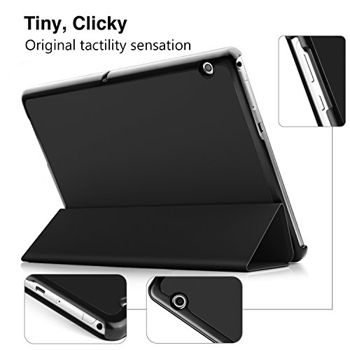 ELTD Huawei MediaPad T3 10 Hülle Case – Ultra Schlank Smart Cover Tasche Schutzhülle Case Für Huawei MediaPad T3 10 mit Standfunktion, Schwarz - 7