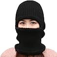 TopiBaaz Snow Proof Inside Fur Acro Wool Unisex Monkey Beanie Cap Hat | Breathable Knit Thick Fleece Lined Foldable Use Skull Woolen Winter Caps Hat for Men & Women | Motorcycle Balaclava | Freesize