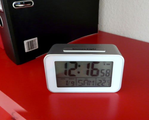 Funkuhr mit Thermometer Funkwecker Wecker Uhr in Silber (SN4491W) - 6
