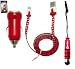 Produktbild Emartbuy® Punktmuster Serie Trio Pack für Lenovo Vibe B / Lenovo A Plus / Lenovo P2 - Rot USB Car Ladekabel + Rot Mini Eingabestift + Punktmuster Rot / Weiß Flaches Micro USB Kabel