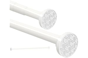 HIKENRI Garderobe - Barra de cortina telescópica extensible de acero inoxidable, barra de tensión, barra de cortina de ducha, sin taladro, mate, para baño, armario, 100-290 cm,