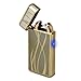 Produktbild Elektro Feuerzeug,Sun-lighter Dopple Lichtbogen Feuerzeug Elektronisch Aufladbar Zigarettenanzünder Winddichte Flammenlose Feuerzeug mit Geschenkbox (Gold)