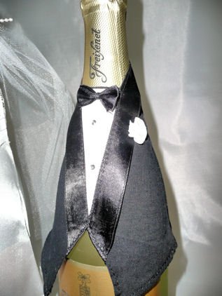 Flaschendeko „Hochzeitspaar“ 3-tlg. - 4