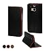 Produktbild MediaDevil HTC One M8 (2014) Lederhülle (Schwarz/Rot) - Artisancover Hülle aus echtem europäischen Leder mit integriertem Stand und Visitenkartenfächern