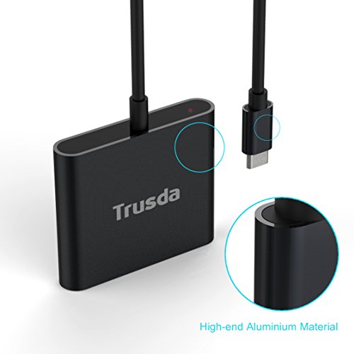 Trusda CR2C Type C superschnelles Aluminium-USB 3.0 3-in-1 Katenlesegerät für SD/CF/Mikro-SD - 6