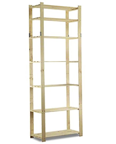 AKTIONSpreis Holzregal Keller- Lager- Bücher- Küchenregal Ständer H. 150-220 cm Serie B (B-30: HxBxT: 220x80x38 cm) - 3