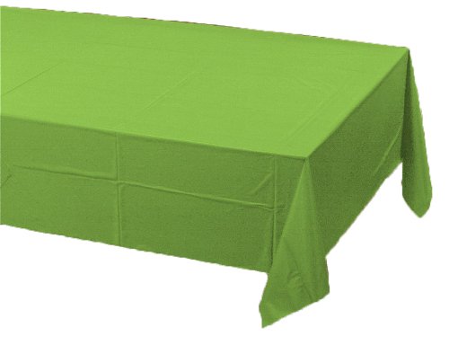 Creative Converting Green Plastic-Lined Rectangular Paper Tablecover-1 Pc, Fresh Lime, One Size