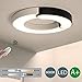 Produktbild 28W Dimmbar Mit Fernbedienung, LED Deckenleuchte Moderne Runde Design Minimalistische Deckenlampe, Schwarz Und Weiß, Deckenbeleuchtung Für Wohnzimmer Schlafzimmer Küche, Eisen Acryl Lampe, Ø 60Cm