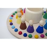Dauerkalender Kalender Holz Kugeln Monatskalender Monate Tage Figuren für die Monate Jahr Montessori Waldorf Pikler Jahreskalender Lernen Geschenk Öko Natur Kind Kinder Grundschule Geschenk Weihnachten Geburtstag Immerwährender Kalender