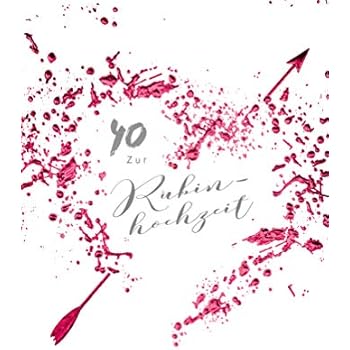Rubinhochzeit Karte, Karte zur Rubinhochzeit, Karte zum 40 ...