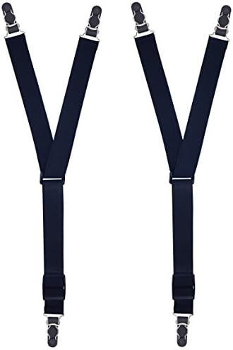 Best Y-Style Comfort Shirt Stays from KliSa - keeps your shirt tucked! - With Rubber Clips