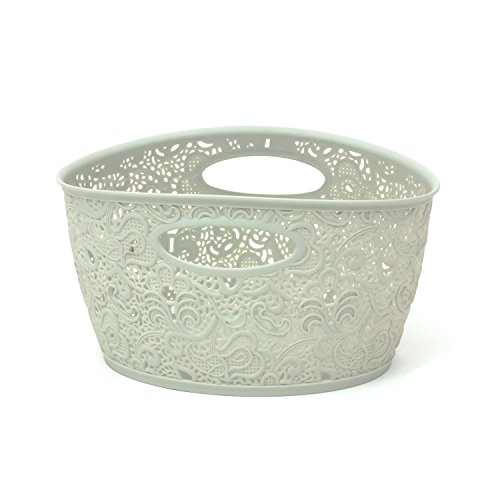 Formschöner Korb creme oval Dekokorb Spitzenkorb Curver Dekorationsmotiv