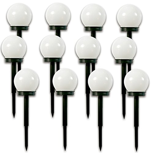 (759) 12 x LED Solar Kugel Leuchte Ø10 cm Außen Lampe Garten Weg - 4