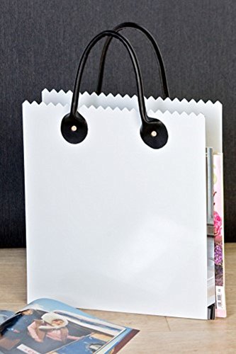 Zeitungsständer Bag aus Metall mit schwarzen Kunstledergriffen 51 x 32 x 9,5 cm