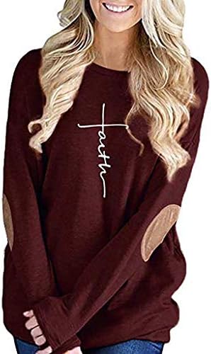 Women Patchwork Blouse,QINGXIA_ZI Ladies Black Casual Simple Tops Long Sleeve Solid Bottom Shirt Round Collar Loose Comfortable T-Shirt