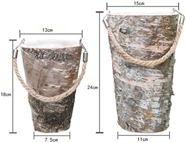 ZHDC® flower pot, rural Wooden vase Dried flowers Flowers Flower bucket flower shop living room Coffee shop Storage bucket Stable strong save space