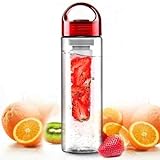 supercase® Fruit Infusing Water Bottle with Fruit Infuser in Red