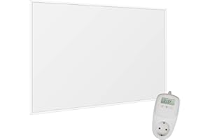 VIESTA® F300 Infrarot Wandheizung 300W mit TH10 Thermostat – flaches Carbon Crystal Heizpaneel – elektrische Infrarotheizung zur Wandmontage, ideal für Wohnräume & Badezimmer