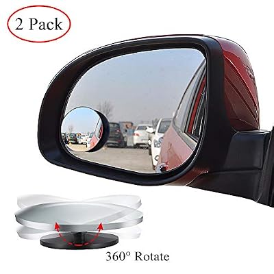 Electrely Blind Spot Miroirs pour Voitures (lot de 2), Electerly Tournant à 360 ° étanche Sans Cadre HD Ronde Grand Angle Réglable Wing Rétroviseur pour Voitures, SUV, Camionnettes, Camions, Motos