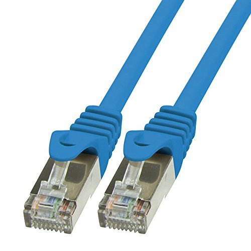 BIGtec 3m Netzwerkkabel Patchkabel Ethernet LAN DSL Patch Kabel Gigabit blau ( 2x RJ-45 Anschluß , CAT5e , doppelt geschirmt SFTP ) 3 Meter