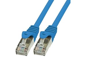 BIGtec LAN Kabel 20m Netzwerkkabel Ethernet Internet Patchkabel CAT.5 blau Gigabit SFTP doppelt geschirmt für Netzwerke Modem Router Switch 2 x RJ45 kompatibel zu CAT.6 CAT.6a CAT.7 Stecker