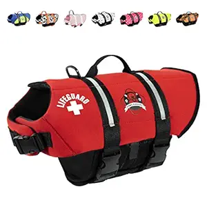 Fido Pet Products Paws Aboard Neoprene Doggy Life Jacket, Small, Red