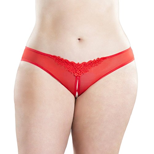 Bomshel Women Crotchless Lingerie Pearl Bead Underwear G-string Thong (Red) RS.299 (50.00% Off) - Amazon