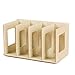 Produktbild MRKE Schreibtischorganizer, DIY Abnehmbarer Holz-Design Schreibtisch Buch Storage Rack mit 4 Fächer Katalogsammler für Buch Magazin CD DVD Halter, Eiche